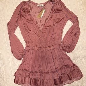 DO+BE Pink ruffle v neck dress